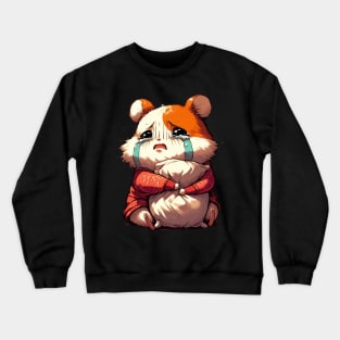 Cute Crying Sad Hamster Crewneck Sweatshirt